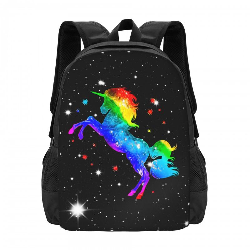 Cute Cartoon Unicorn Backpack Kids School Use - Large Capacity Waterproof Print Design Unisex 17 Inch
