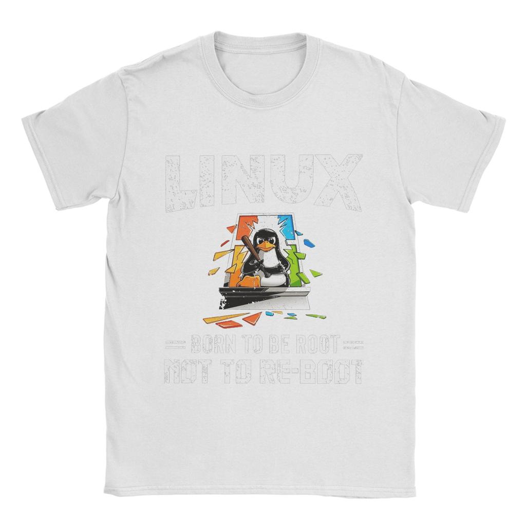 Men T-Shirts Linux Windows Vintage Cotton Tees Short Sleeve T Shirt Crew Neck Tops 4XL 5XL
