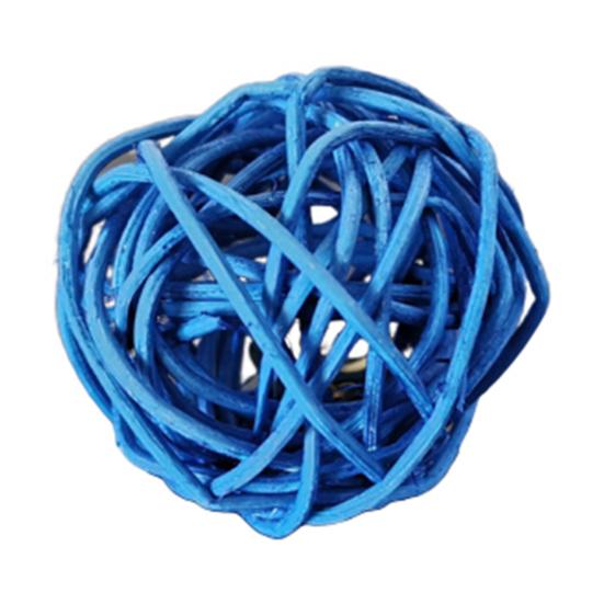 Разноцветный ротанговый мячик-жевалка со звуком и колокольчиком для кошек и котят