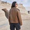 ziai Новая весна осень женская короткая куртка из искусственной кожи повседневное пальто из искусственной кожи свободные мотоциклетные куртки модная уличная одежда большое корейское пальто ZP-30110