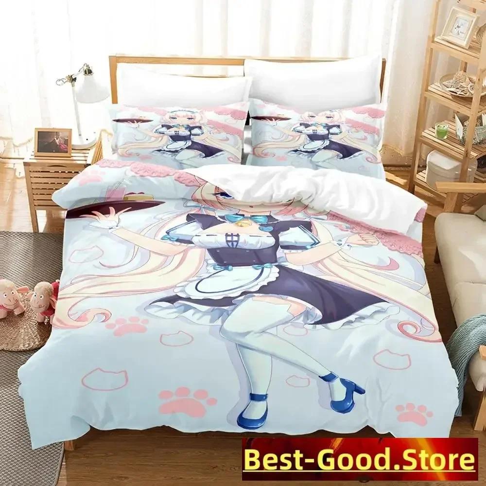 Постельное белье Nekopara Односпальное Полуторное Двуспальное Евро Размер Кинг-Сайз Комплект Постельного Белья Взрослый Детская Спальня Комплекты Пододеяльников Аниме Постельное Белье Кровать