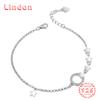 Lindon женский циркон стерлингового серебра 925 пробы ювелирные изделия геометрический браслет из бисера-цепочки модный тонкий свадебный подарок для подруги