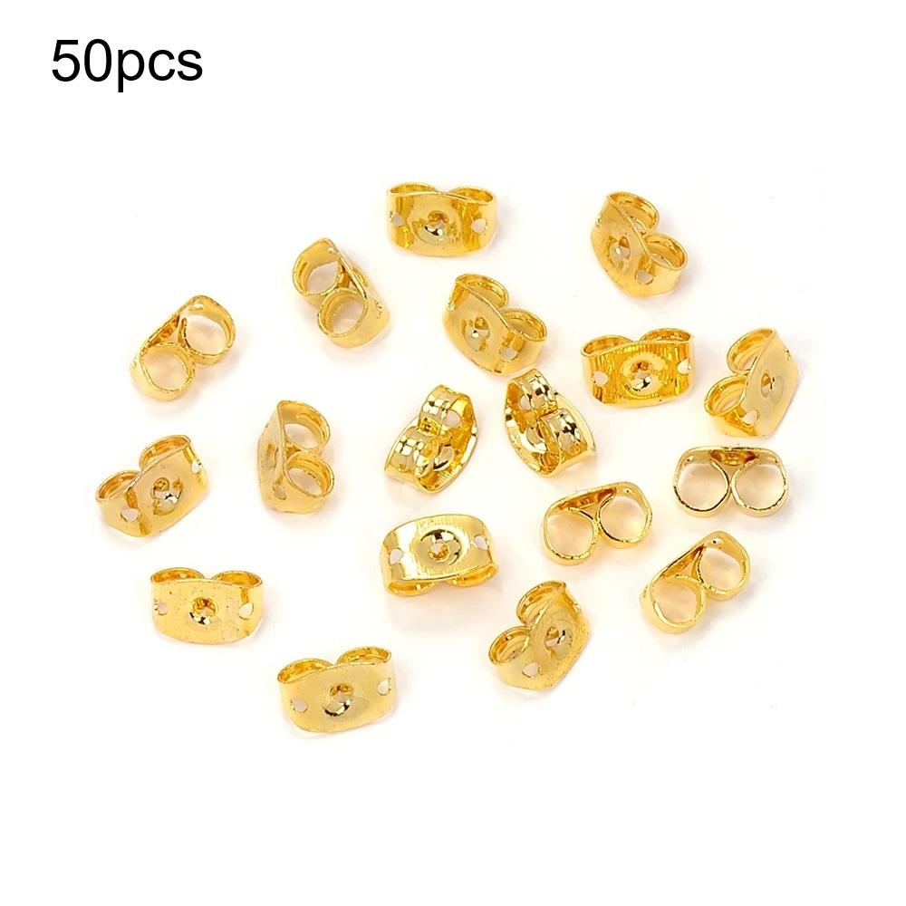 50pcs 100pcs 6x4.5mm Stainless Steel Earrings Back Gold Tone Rose Gold Butterfly Ear Nuts Stopper DIY Jewelry Making Supplies