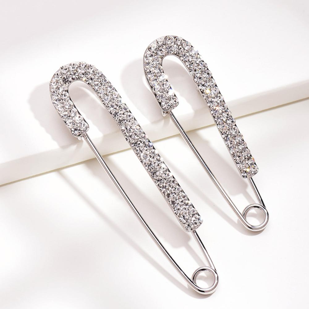 Большая безопасная булавка золотого цвета, джинсовая пряжка, роскошные хрустальные зажимы, шарф