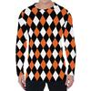 Simple Argyle Pattern Men's T-shirts Fashion Casual 3D Printed Long Sleeve T-shirts Loose Round Neck Streetwear Pullovers