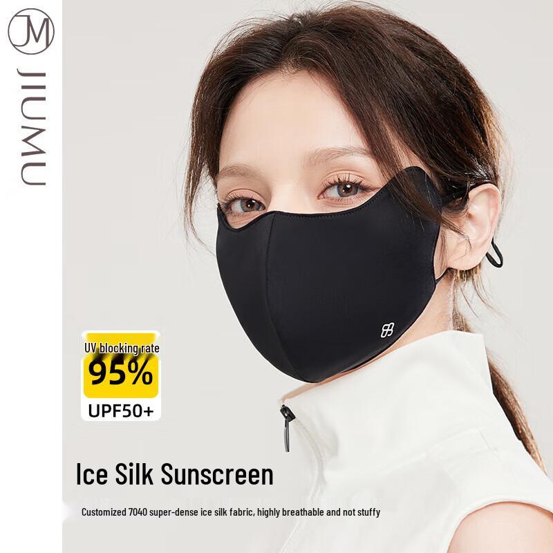 JIUMU Women's Summer Ice Silk Sun Protection Mask