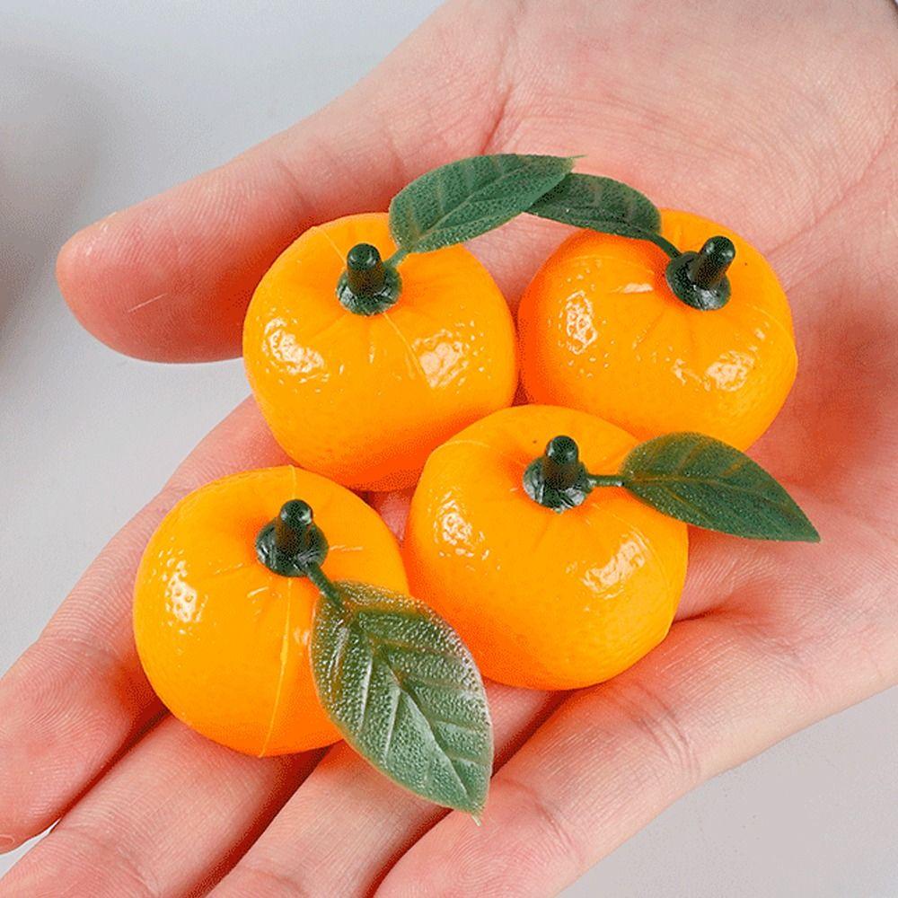 10pcs Gift Mini Artificial Plastic Orange Handicrafts Funny Simulation Orange Realistic Fake Fruits Garden Decoration