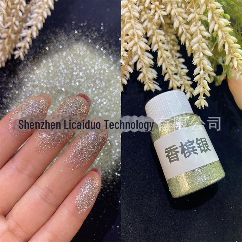 Блестящая пудра для ногтей 0,2 мм для самостоятельного нейл-арта с быстросохнущим клеем Crystal, маслом Quicksand и наполнителем Mahjong