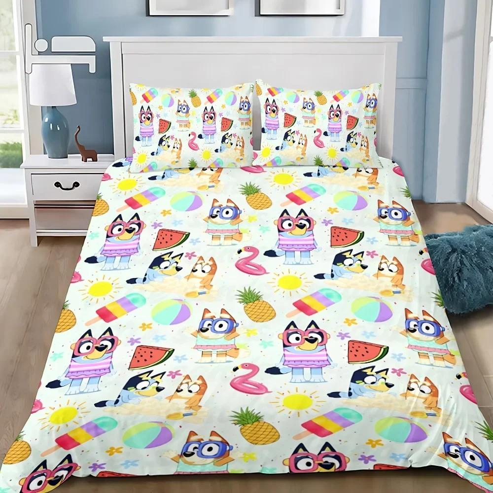 New design B-Blueys Duvet Cover Pillowcase 2/3pcs Bandit Chilli Bedding Set Adult Boy Girl Bedroom Children Single Double