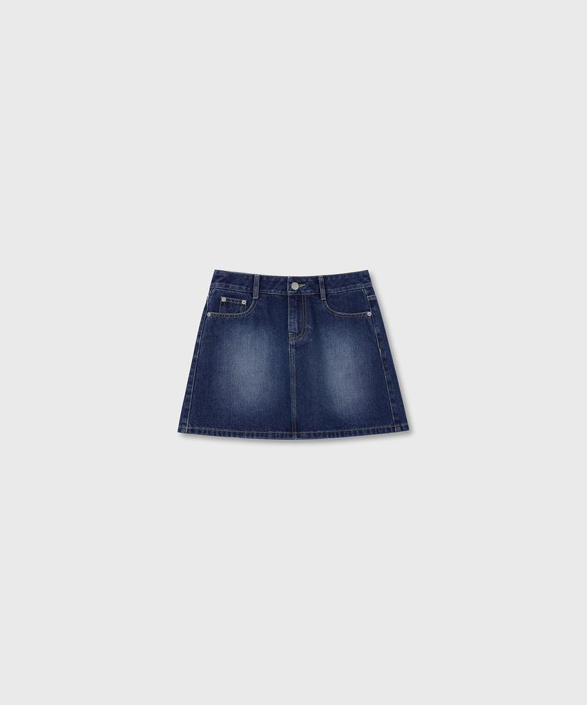 Oioi Collection Classic Denim Mini Skirt_Blue