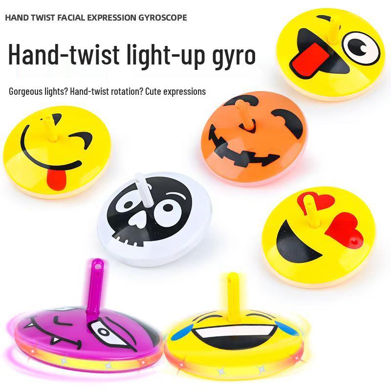 Children's Light-Up Musical Rotating UFO Toy with Cartoon Features