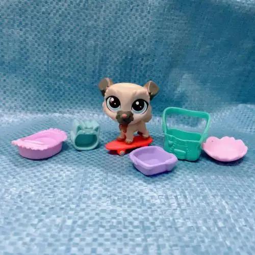 Hasbro Littlest Pet Shop Мультяшная Q-версия Животное Мини-подставки Котенок с короткой шерстью Собака Милый Большеглазый Детские Фигурки Игрушка