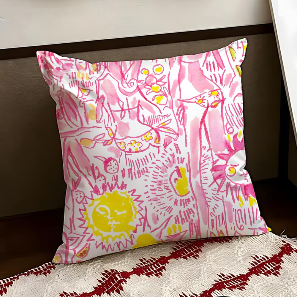 LLilly Decor PPulitzer Cushion Cover Reversible Soft Durable Pillow Cover Home Car MultiScene Use for Daily Comfort