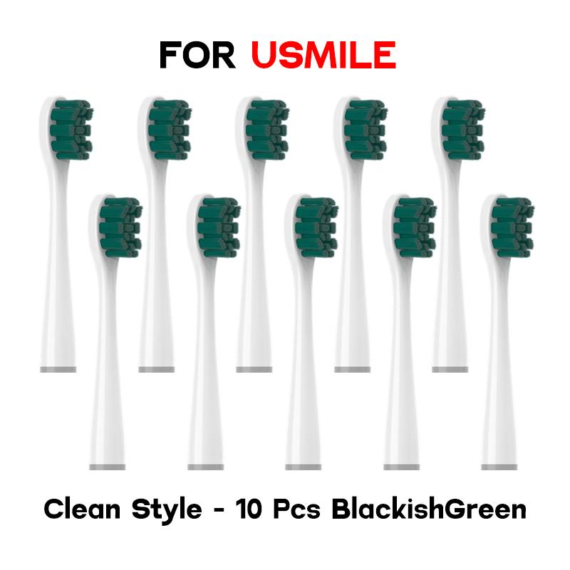 10 шт., сменные насадки для вакуумной щетки для Usmile Y1S/Y4/U1/U2/U3/P1/P4, полный спектр мягких насадок DuPont Sonic для электрической зубной щетки, чистящие насадки