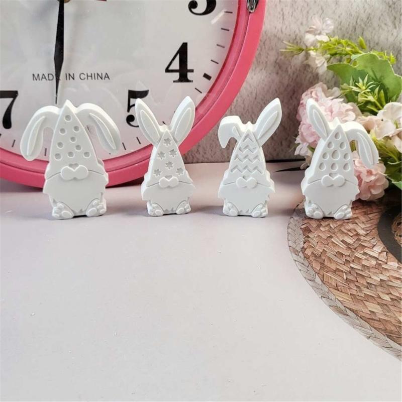 Bunnies Statue Silicone Candle Molds for Candle Soap Home Decoration Animal Shape Silicone Candle Molds for Epoxy Resin