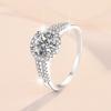 D Color 1ct Moissanite Ring S925 Sterling Silver Women's Ring Round Bag V Carat Ring Engagement Diamond Ring Wedding Ring Gift for Girlfriend
