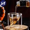 Кофейная кружка Двойной кристалл Череп Голова Стеклянная чашка W skey Вино Водка Бар Клуб Пиво Бокал для вина