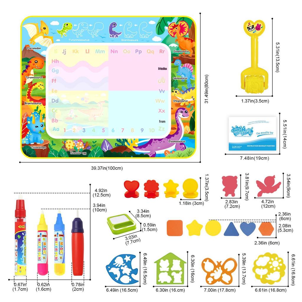 Children's Water Painting Canvas, Clear Doodle Mat, Early Education Toy, Multiple Styles