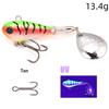 Spin Tail Spinner Fishing Lure 6/10/14g Hard Metal Blade Bait Lifelike Swimming Action for Bass Perch Pike Angling