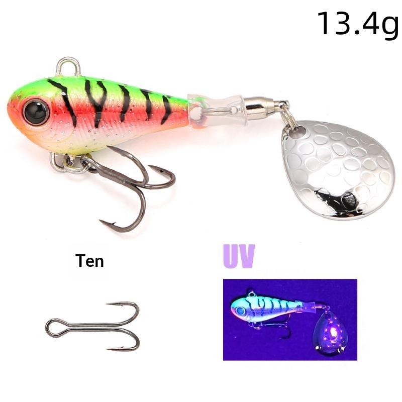 Spin Tail Spinner Fishing Lure 6/10/14g Hard Metal Blade Bait Lifelike Swimming Action for Bass Perch Pike Angling