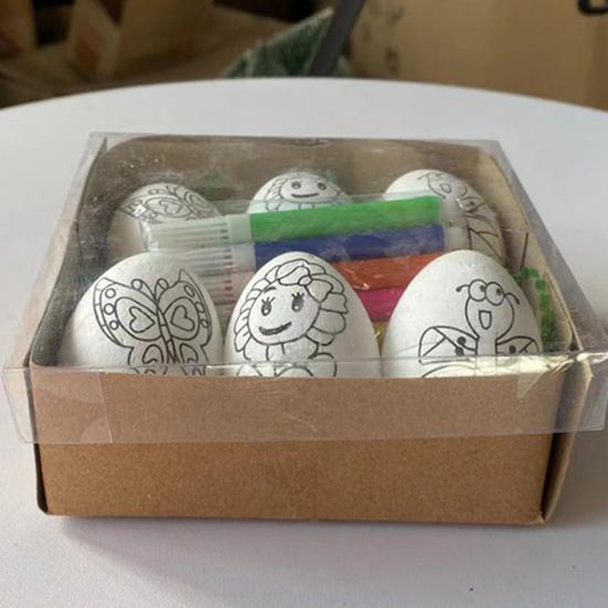 1 Set Easter Egg Painting Kit Creative Cartoon Easter Egg Coloring Craft Kits DIY Craft Set for Kids