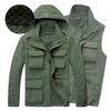 Winter Windbreaker Snow Warm Removable Sleeve Jacket Men Military Men's Down Parkas Coat