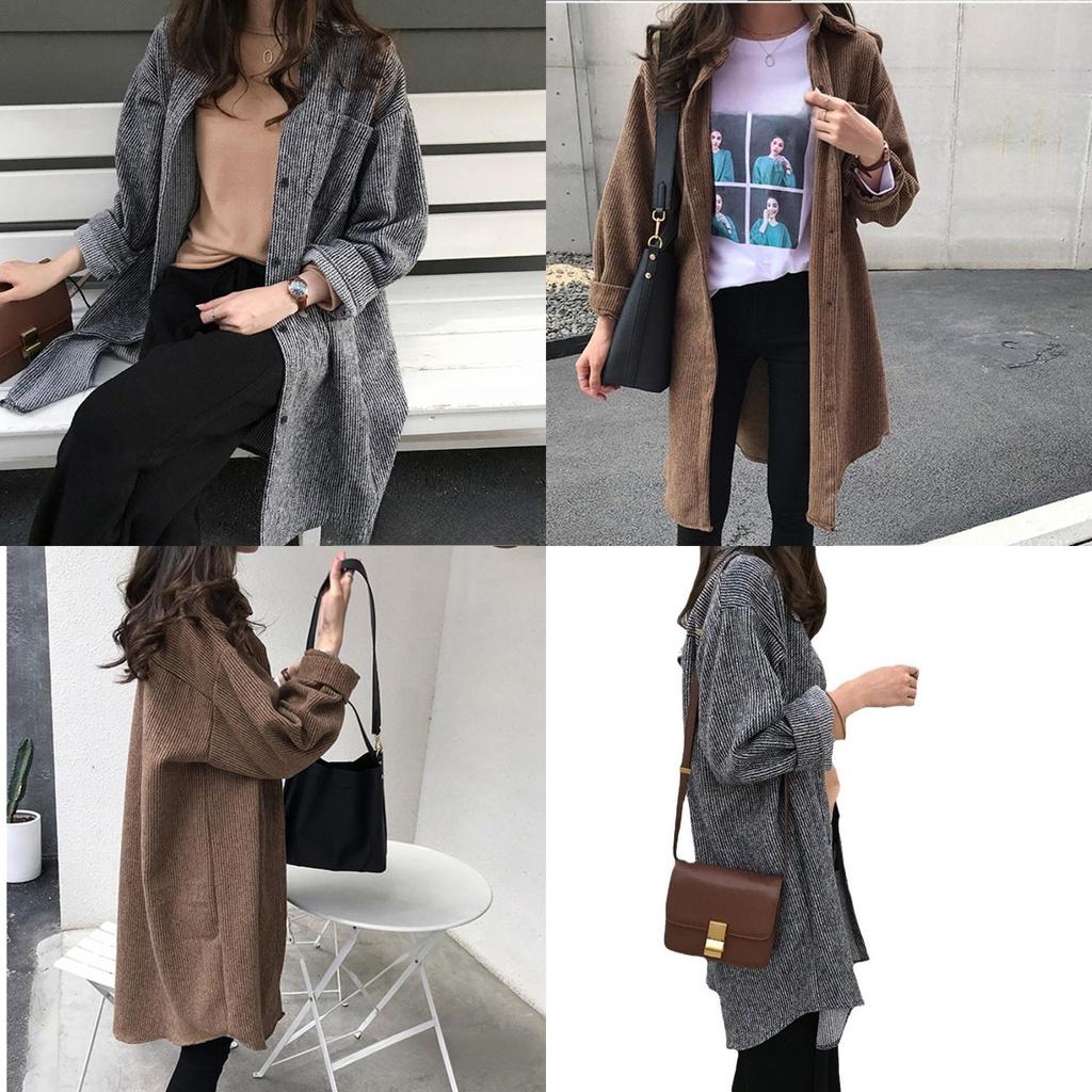 Corduroy Shirt For Women With Relaxed Bf Fit And Piping Design For Casual Autumn Wear