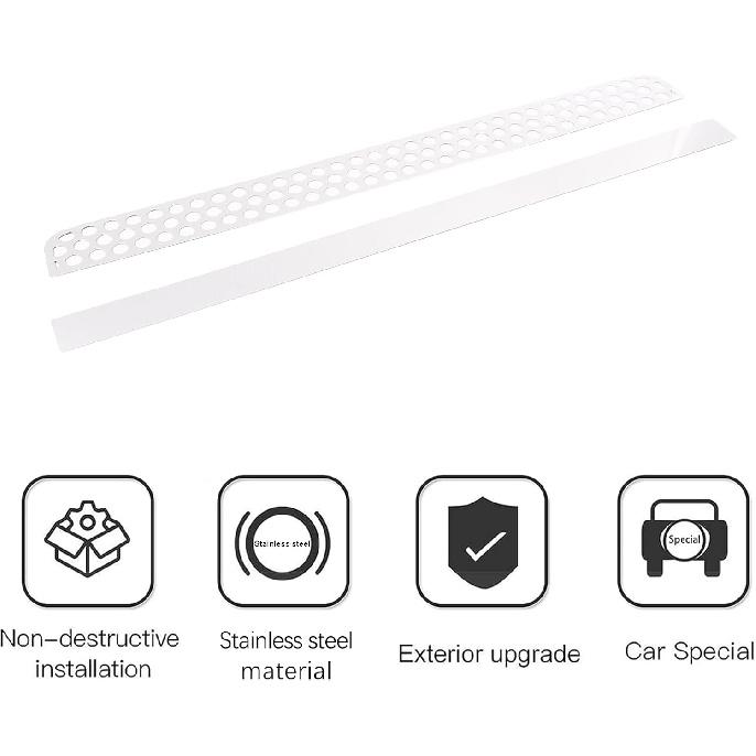 Stainless Steel Honeycomb Mesh Grill Spoiler Bumper Vent fit for Hummer H3 2005-2009,Vent Mesh Grille Accent Trim Cover