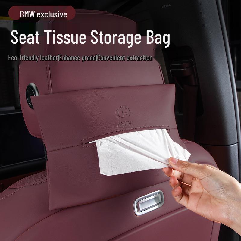 BMW Tissue Box Holder: Compatible with 3, 5, 7 Series, X1, X3, X4, X5, X6 Models - Car Interior Tissue Bag