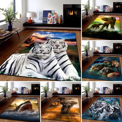 Креативный 3D ковер с животными для детской гостиной спальни, коврик для ползания, напольный декор, кухонный коврик, ковер для дивана и журнального столика