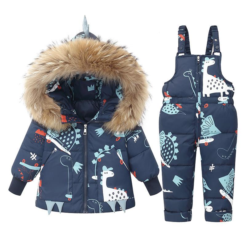 Winter Children Clothing Set Hooded Parka Boy Baby Overalls Toddler Girl Warm Down Jacket Kids Coat Snowsuit