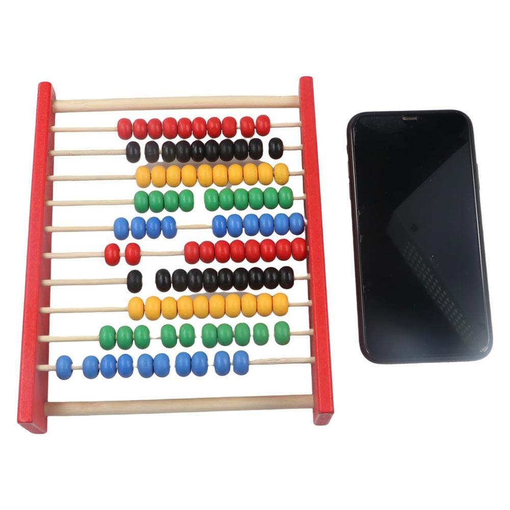 Wooden Abacus for Kids Montessori Toy Intelligence Development Learning Mathematics Tool Mini Colorful Beads