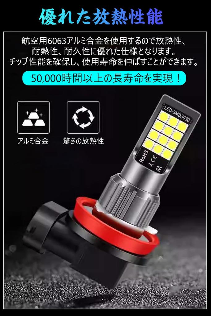 Светодиодная противотуманная фара H11, Белая, H16, Светодиодная противотуманная фара, Высокая яркость, Чипы 3030, H8