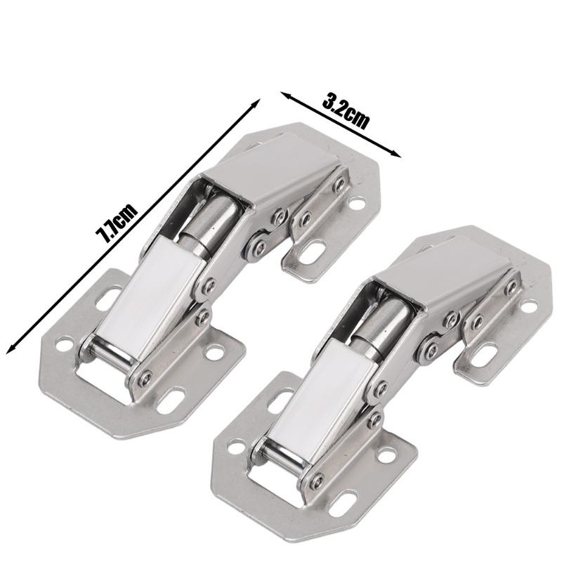 2/6PCS 90 Degree Steel Cabinet Hinges with Screws No-Drilling Buffer Hinge Kitchen Cabinet Cupboard Hinges DIY Furniture Hardware Tools