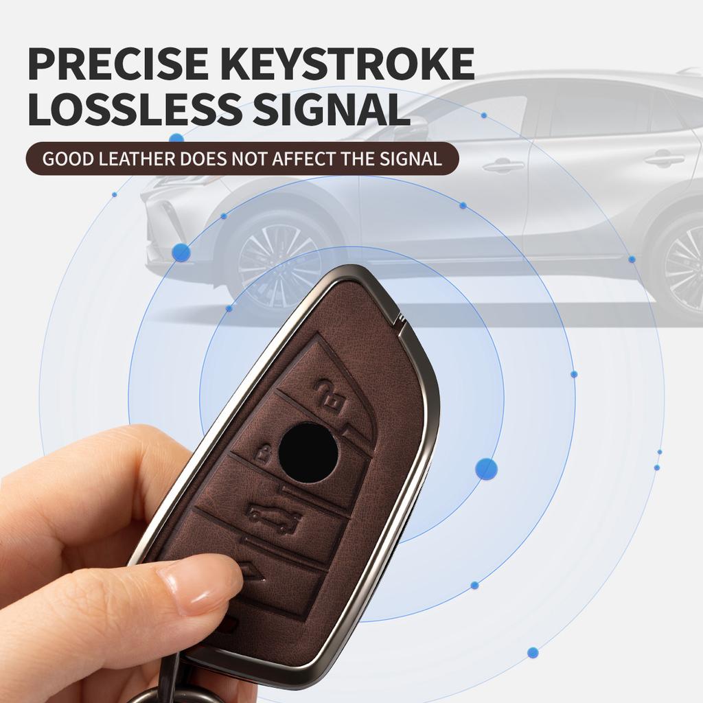 Car Accessories Zinc Alloy Leather Key Case Cover Chain for BMW X1 X3 X4 X5 F15 X6 F16 G30 7 Series G11 F48 F39 520 525 F30 118i