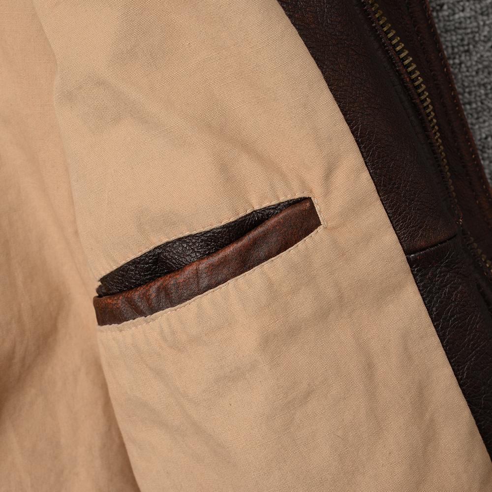 Мужская куртка из натуральной коровьей кожи Настоящая коровья Свободный Оверсайз Стиль Пальто Мужская одежда Весна Осень