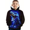 Boys Clothes Fashion Dinosaur Roaring Print Boys Long Sleeve Tops Hoodie Sweatshirt Fall Winter Sweatshirt Child House Clothing