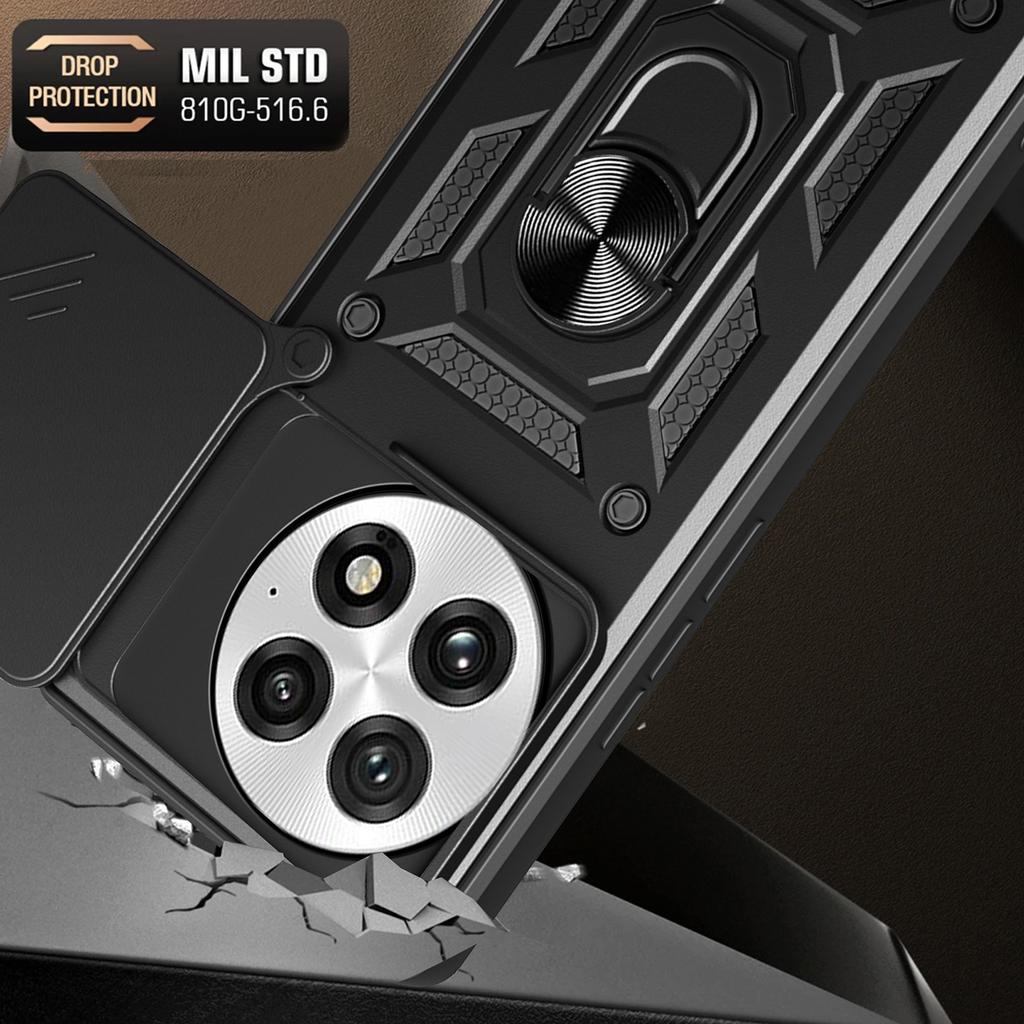 Чехол для OnePlus 13 со шторкой для камеры, из ПК+ТПУ, с подставкой, чехол для телефона