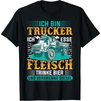 Мужская футболка Ich Bin Trucker Esse Fleisch Drinke Beer (Я Водитель Грузовика Ем Мясо Пью Пиво)