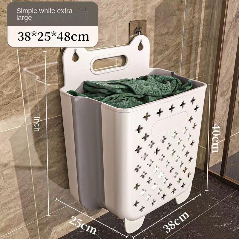 Корзину для грязной одежды можно сложить и повесить на стену без пробивания домашней ванной, нижнего белья, корзина для белья