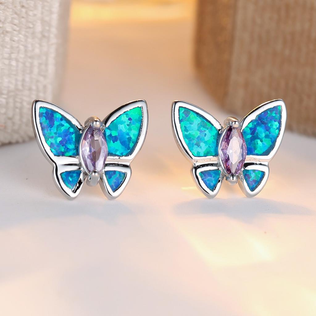 Красочные серьги-бабочки с трехмерным дизайном из циркона для женщин, модные и персонализированные