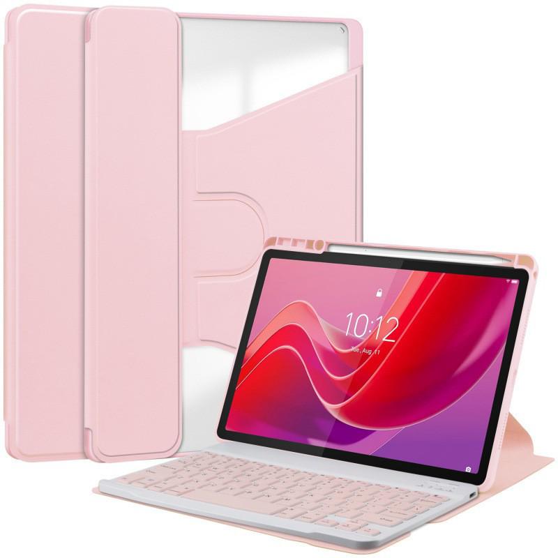 Совместимый чехол-клавиатура Bluetooth для Samsung A11+: Акриловая чехол-книжка S10 Lite с подсветкой и вращением на 360° и кожаный чехол S11