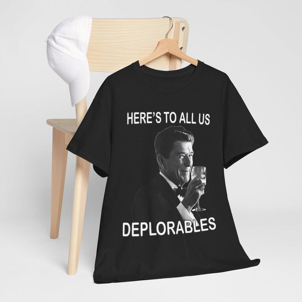 Toast Deplorables Ronald Reagan Navy Black Tees T-Shirt Size S-5XL
