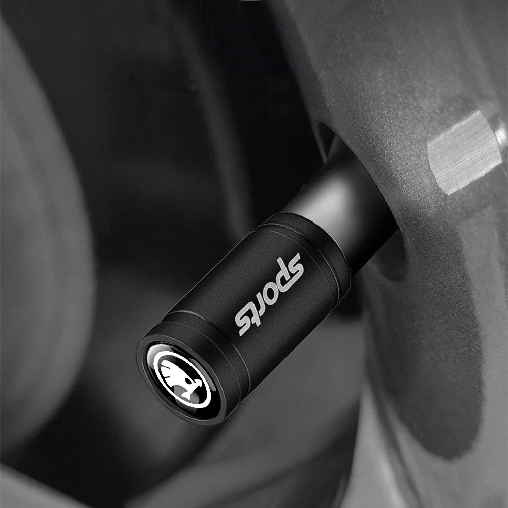HLLQ9 Car Wheel Tire Valve Cap Tyre Rim Stem Cover Moto Truck For Skoda Octavia Fabia Rapid Yeti Superb A5 A7 VRS VII Auto Accessories