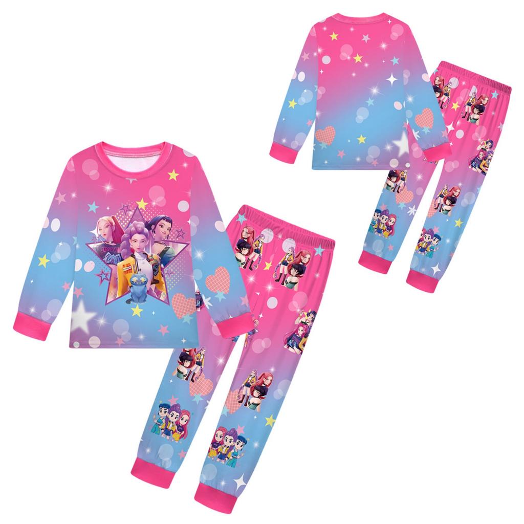 Children's Witch Girls Printed Suit Long Sleeve Pants Suit