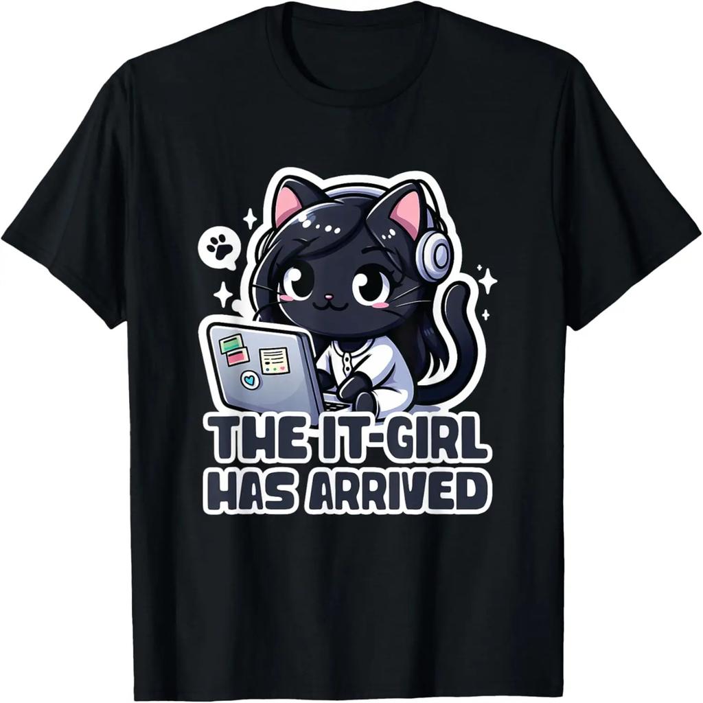 IT-девушка прибыла - Футболка с кошкой-программистом