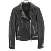 Sheep Leather Leather Double Riders Jacket 34 Black Women Used