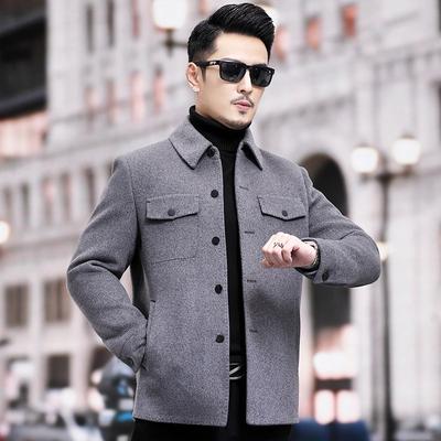 Осенне-зимняя двусторонняя шерстяная рубашка ручной работы, шерстяной пиджак с лацканами, деловое повседневное шерстяное пальто, мужская куртка