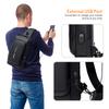 Men Sling Bag Pack with Lock Waterproof Antitheft Chest Bag with USB Charging Port Shoulder Bag