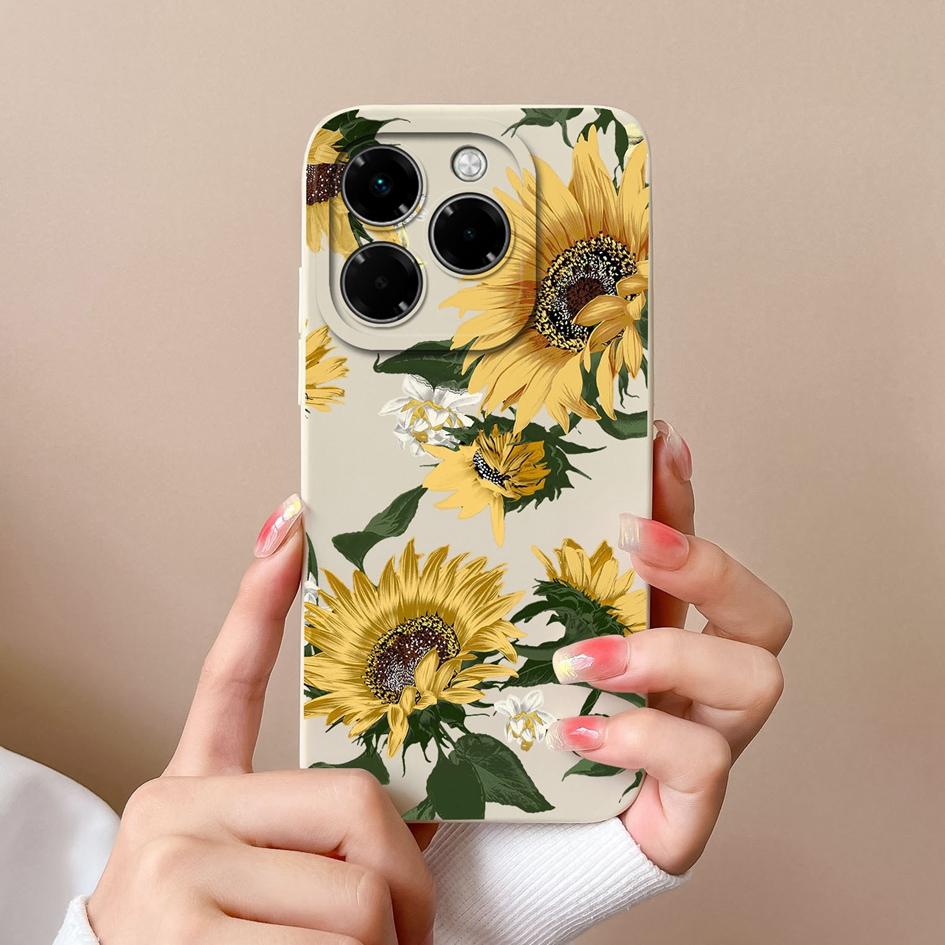 Совместимость с Infinix Note 40X Zero 40 Smart 9 Hot 50 50i 50Pro Plus 5G 4G Мягкий чехол Pretty Butterfly Fancy Sunflower Силиконовый противоударный для Infinix